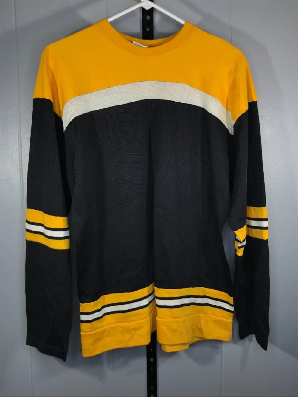Vintage 60's Athletic Knit Hockey Jersey Mens MD Blank Yellow Boston Bruins